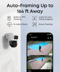 4K NVR Security Camera System With PoE Wiring And 24 Seven Recording, S4 Max Triple Lens Bullet PTZ Cameras with app interface