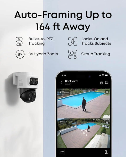 4K NVR Security Camera System With PoE Wiring And 24 Seven Recording, S4 Max Triple Lens Bullet PTZ Cameras with app interface