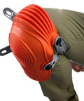 Ultraflex Non-Skid Kneepads with Flexible Design, orange plastic gear worn on knee for construction and gardening