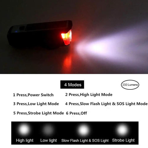 Solar Powered USB Rechargeable Bike Front Light With 350 Lumens 5 Modes All Weather Waterproof Mountain Bike Headlamp Plus 120dB Electric Bell Horn For Road Cycling Safety Go To Gear