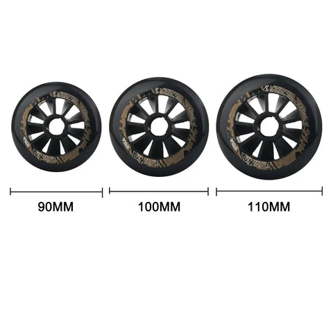 Inline Skate Wheels Replacement 3 Or 4 Pack 85A Built Tough Inline Roller Skate Wheels for Indoor Outdoor Use, 90mm 100mm 110mm