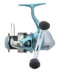 Side view of Spirex FG Spinning Reel With Propulsion Line Management System And QuickFire II on a graphite and aluminum frame.