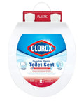 Round Premium Plastic Toilet Seat Featuring Durable Swivel Hinges And A Rock Solid Wiggle Free Base That Ensures A No Sweat Install And Reliable Daily Performance For Every Bathroom, packaging showing features.