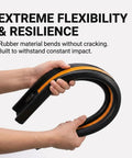 Heavy Duty Rubber Wall Bumper Guards 5 Pack Impact Resistant, showcasing flexibility and resilience of solid rubber material.