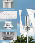 6000W Wind Turbine Kit With Low Speed Three Blade Wind Generator And Controller for Renewable Energy Vertical System