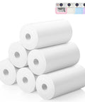 Kids Super Easy Instant Print Camera Paper Refill Set With Six Thermal Paper Rolls For Mini Instant Cameras Two Point Two Four By Zero Point Nine Eight Inches Each Roll Length Eighteen Point Six Eight Feet Printing About Fifty Five To Sixty Photos Per, six white rolls