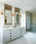 Brushed Gold Wall Sconce With Clear Glass Cylinder Shade 1 Light Modern Transitional Wall Light Fixture in bathroom