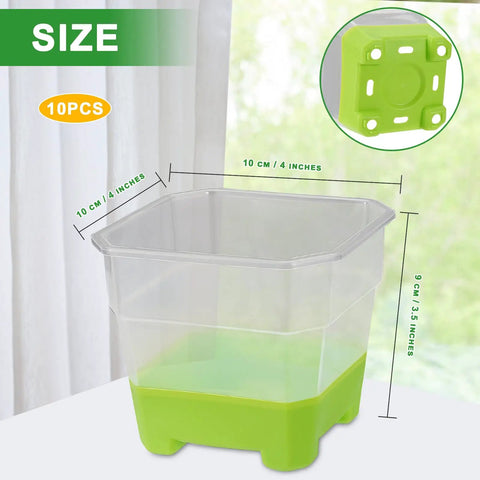 Ten Pack 4 Inch Clear Nursery Pots With Reinforced Silicone Base For Easy Transplant And Root Friendly Seed Starter Seedling Pots With Drainage For Greenhouse Or Garden Use