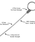Close-up of Pro Grade Stainless Steel Cheese Slicing Wires Set 12 Wires 36 Inch Long Replacement Kit For Soft And Hard Cheese details.