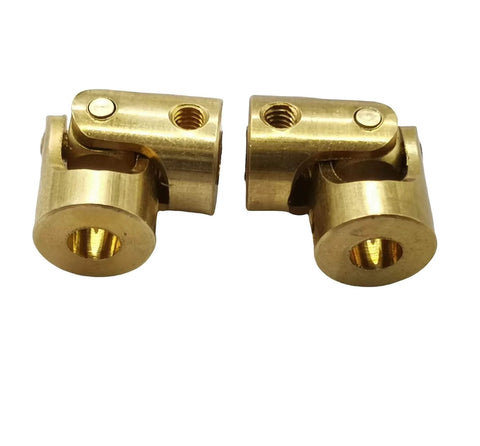 Five Pack 3mm To 3mm Brass Universal Joint Shaft Couplings With Screws And Wrench for RC Boats, Cars, 3D Printers, CNC Machines