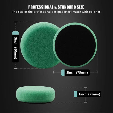 3-inch foam pads from 29 Piece Drill Buffing Pad Kit With 5/8-11 Backing Pad Threads And Adapters For Car Polishing, Waxing.