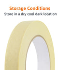 Low Tack Beige Masking Tape For Everyday DIY And Labeling, Hand Tearable, 0.7 Inch Wide, 180 Feet Roll