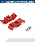 Heavy Duty AN4 Hose Separator Clamps Red Aluminum Alloy Pipe Tube Line Adapter Bracket 4 Pack components with screws