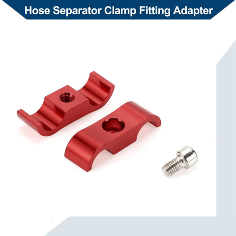 Heavy Duty AN4 Hose Separator Clamps Red Aluminum Alloy Pipe Tube Line Adapter Bracket 4 Pack components with screws
