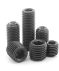 400 Pcs Hex Socket Cup Point Set Screws Assortment Kit Carbon Steel Black Finish DIN 916 M3 M4 M5 M6 M8 screws displayed