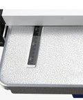 Heavy Duty Benchtop Table Saw For Woodworking And Weekend Warriors Providing Swift Carving Polishing Drilling Plus Accurate Milling With a Chill Motor That Never Breaks a Sweat showing precise measurement scale on aluminum surface.