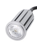 Close-up of the bulb and housing of Magnetic LED Work Light 15W 1200LM with Flexible Gooseneck and Base for shop tasks