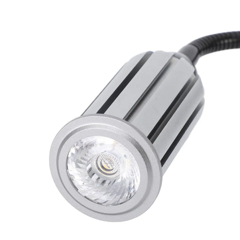 Close-up of the bulb and housing of Magnetic LED Work Light 15W 1200LM with Flexible Gooseneck and Base for shop tasks
