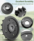 Detailed view of Durable No Brainer Lawn Mower Blade Replacement Kit components for EGO Power 21 Inch Mowers, showcasing flange and bolt features.