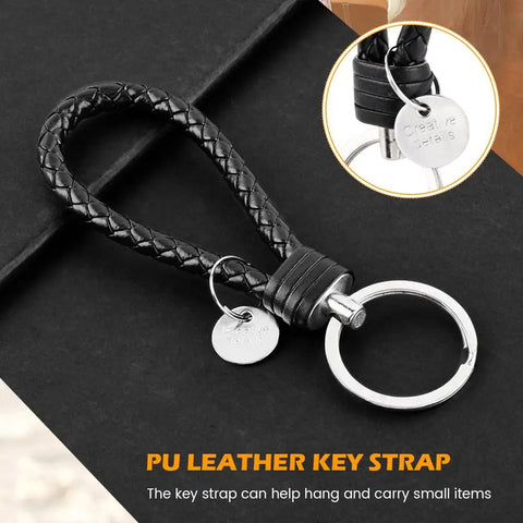 PU leather key strap detail from 1.5 Inch Elastic Equestrian Belt With Bit Buckle And Leather Key Strap For Horse Riding Enthusiasts