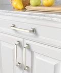 Cabinet with 20 Pack 5 Inch Brushed Satin Nickel Cabinet Handles for Kitchen Cabinet Hardware and Drawer Pulls