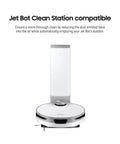 Jet Bot Clean Station Dust Bags Pack Of 5 Replacement Bags For Jet Bot AI Plus And Jet Bot Plus Vacuum Cleaners shown with docking station