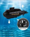 Six Channel Mini RC Submarine With Auto Surfacing USB Rechargeable Battery shown underwater with ballast system detail