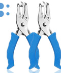 Two Pack Hand Hole Punch Set With Soft Grip Handles For One Eighth Inch And One Quarter Inch Holes, Ideal For Crafts And Scrapbooks