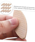 Close-up of Pro Grade Beechwood Woodworking Biscuit Joiner Kit with tenon tool and 100pc biscuit joining plates for strong bonds.