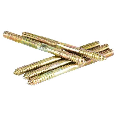 Pro Shop Grade M10 Double Ended Dowel Screws Zinc Plated Self Tapping Wood To Wood Connectors Heavy Duty Joinery Hardware For Knockout Diy Woodworking Builds That Stand Tough Over Time