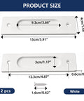 Heavy Duty Aluminum Flush Pulls 2 Pack Recessed Sliding Door Handles With Mounting Screws Barn Closet And Cabinet Drawer Knobs Super Quick Install Pocket Door Hardware Fresh White Finish 5.9 Inch size chart showing dimensions.