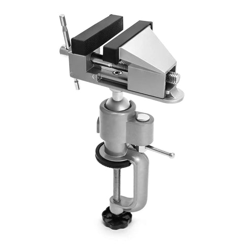 3 Inch Do It All Tabletop Clamp Vise With 360 Degree Rotation And 45 Degree Tilt Portable Bench Vise for Drilling, Aluminum Alloy