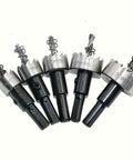 Heavy Duty Rock Solid HSS Hole Saw Drill Bits Set Tough As Nails Workhorse Cutter for Wood Metal Aluminum Plastic No Drama 5 8 To 1 3 16 Inch Range Pro Tools, 5 piece set display.