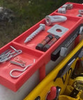 Glove Friendly Utility Rack Tray With Raised Center For Small Parts Heavy Duty Polymer Bucket Organizer For Lineman Buckets Easy One Hand Grabbing Of Nuts Bolts And Connectors On Elevated Jobs