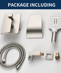 Wall Mounted Bathtub Faucet With Hand Sprayer And Waterfall Spout All In One Tub Shower Set With Rough In Valve Trim Kit