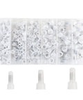 Dope 120 Piece Closed End Crimp Connector Kit With Aluminum Conductors And Nylon Insulation For Secure Electrical Wire Joints In Cars And Security Gear White Set, assorted connectors
