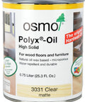 Polyx-Oil 3031 Clear Matte Wood Finish Oil, 0.75 Liter can for floors, furniture, and cabinets, quick drying and water resistant