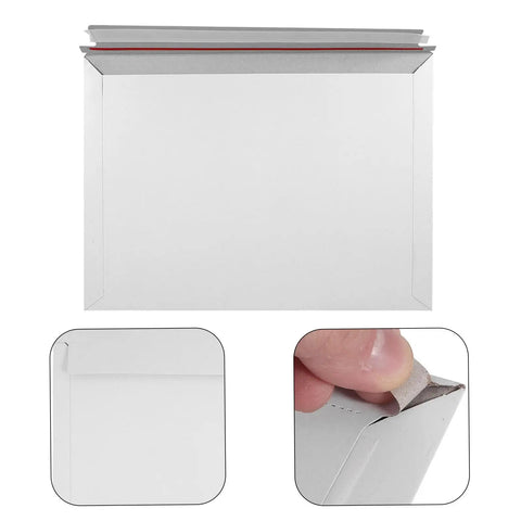 A4 Self Sealing Gray White Paper File Envelopes Thickened Kraft Mailers For Secure Document Shipping And Mailing, 30 Pack, showing seal.