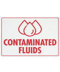 Contaminated Fluids Warning Sign 8 X 12 Heavy Duty Aluminum Safety Plaque with visible fluid hazard symbol.