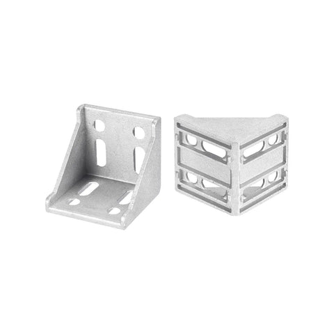4 Piece Inside Corner Bracket Gusset For Aluminum Extrusion 57x57x59mm 6060 Angle Connectors Fits 3060 And 6060 Series Profiles Silver Finish