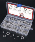 Heavy Duty 300 Piece External Star Lock Washers Set In 304 Stainless Steel Toothed Washers With M2.5 To M10 Sizes in box