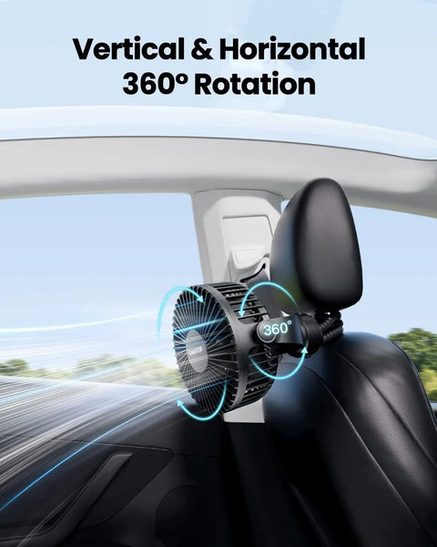 Mini Portable Stroller Fan Clip On Battery Operated Detachable 3 Speed Rechargeable 360 Degree Rotating Flexible Tripod in Car