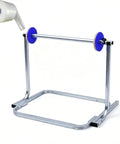 Heavy Duty Bubble Wrap Dispenser Stand And Adjustable Packing Roll Holder Shop Grade Steel Ship Station Rack Fits 12 To 48 Inch Foam Paper Rolls No Sweat Setup, showcasing steel structure and roll holder.