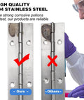 Comparison image of Six Pack 12 Inch Piano Hinge Heavy Duty Continuous Hinge With Pre Drilled Mounting Holes For Cabinets Boat And Marine Doors Top Shelf 304 Stainless Steel.