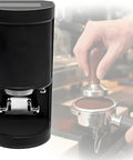 58mm Electric Coffee Tamper With Adjustable 5 To 30 Pounds Of Pressure and Smart Auto Timer for game changing espresso pulls, sleek black design.