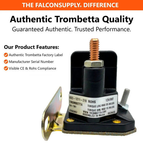 12V Starter Solenoid Relay Switch Kit Trombetta 832-1211-210 Genuine OEM Quality with Authentic Trombetta Label