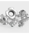Four Claw Nut Set 20 Pcs Zinc Plated T Nut For Wood Furniture Blind Prong Inserts