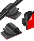 Adhesive Cable Clips With Storage Case 40Pcs Wire Clips for USB HDMI Ethernet tidy hooks, shown with black clips and red adhesive