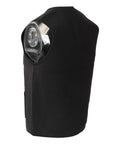 Side view of Adjustable Electric Heating Vest With Three Heat Levels For Outdoor Work Fishing Hiking And Camping Lightweight Breathable Fabric