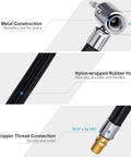 Heavy Duty Tire Inflator Hose Adapter With Twist On To Lock On Connection and metal lock on air chuck for Schrader valve